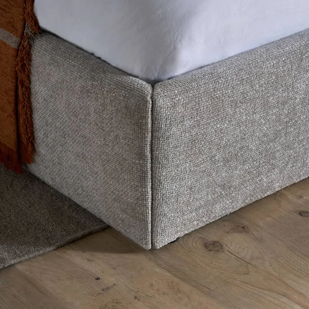 Birlea Milan King Size Bed Frame Grey Fabric with Wrap around Headboard 6
