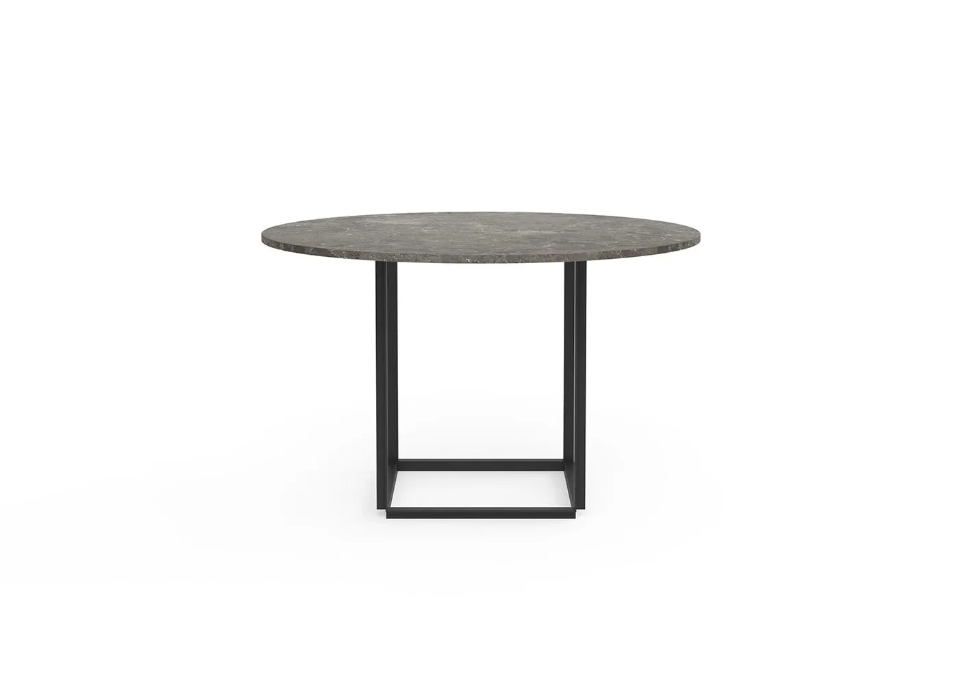 New Works Florence Dining Table 120cm Gris du Marais Marble Black Frame