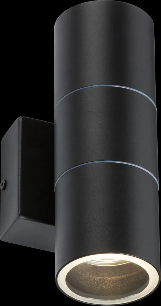 Netlighting Knightsbridge 230V IP54 GU10 Up & Down Wall Light Black OWALL02BK