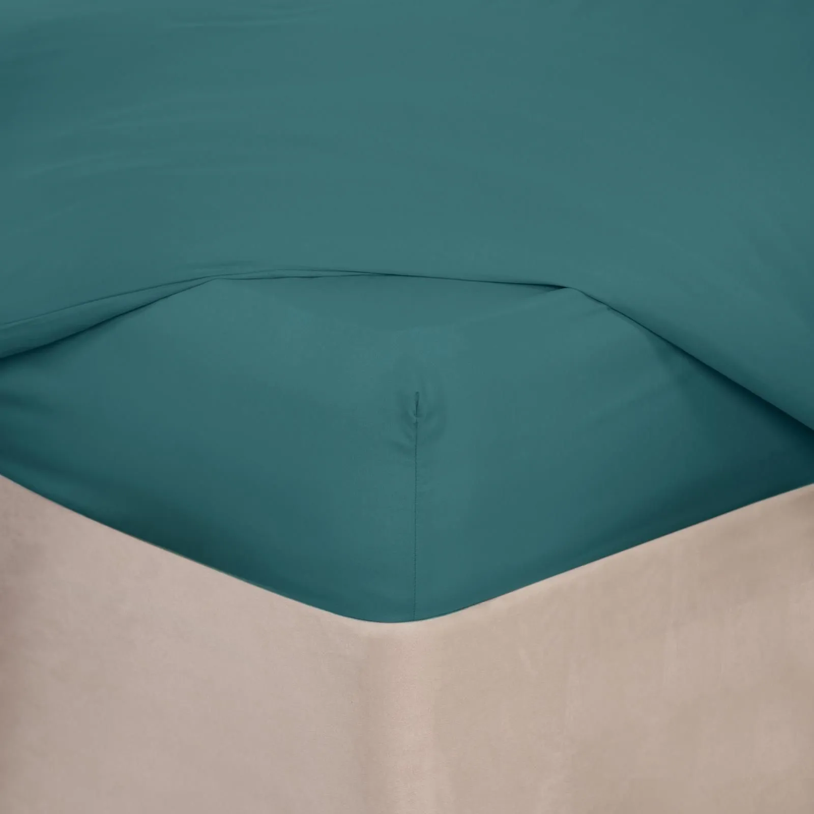 OHS Plain Dyed Non-Iron Fitted Bed Sheet in Teal | Size: Single Fitted