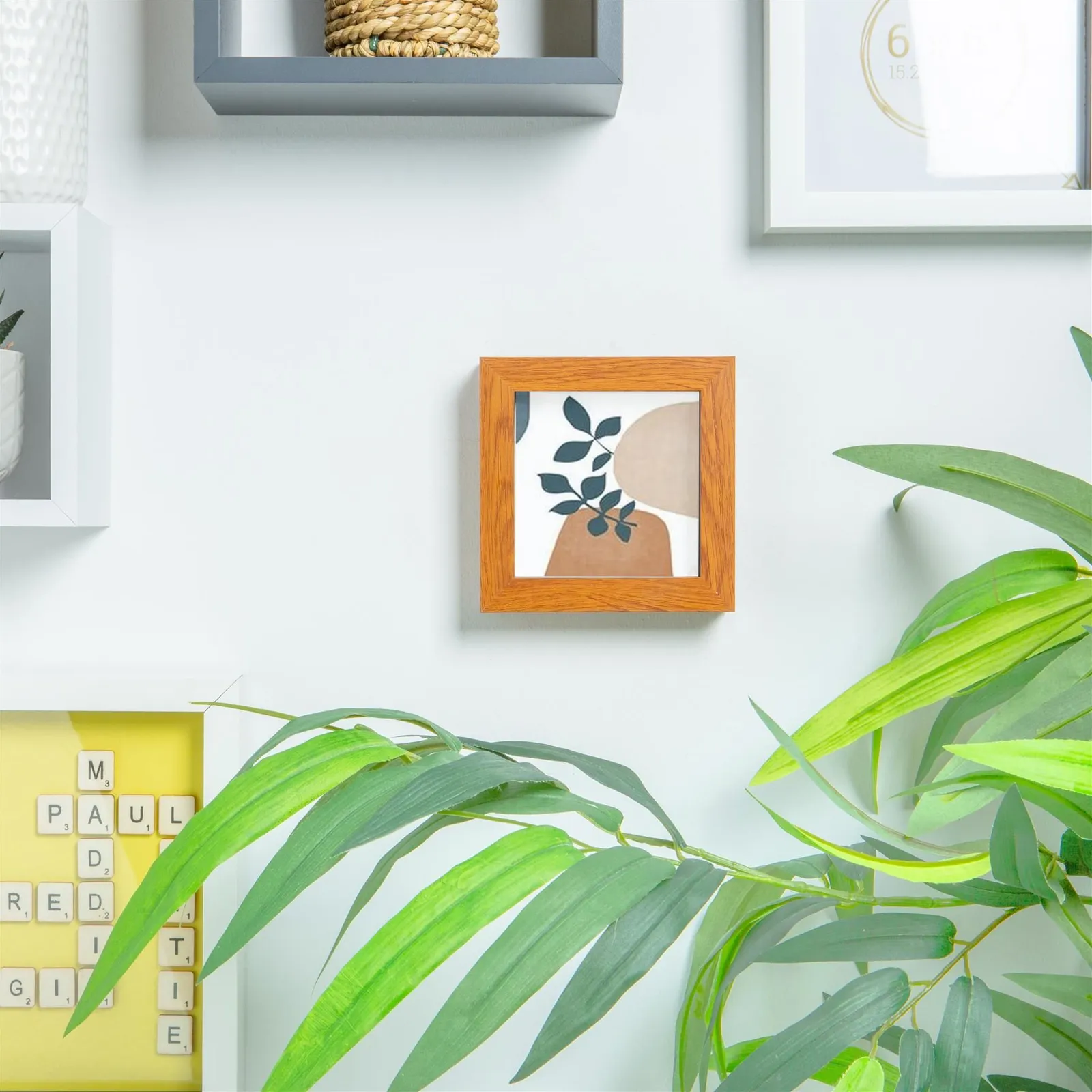 Nicola Spring 3D Box Photo Frame - 4 x 4" - Pack of 1 in Dark Brown 5