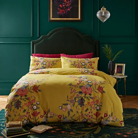 Tiverton Floral Trail 100% Cotton Sateen Duvet Cover & Pillowcase Set