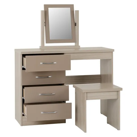 Nevada 4 Drawer Dressing Table Set with Mirror 3