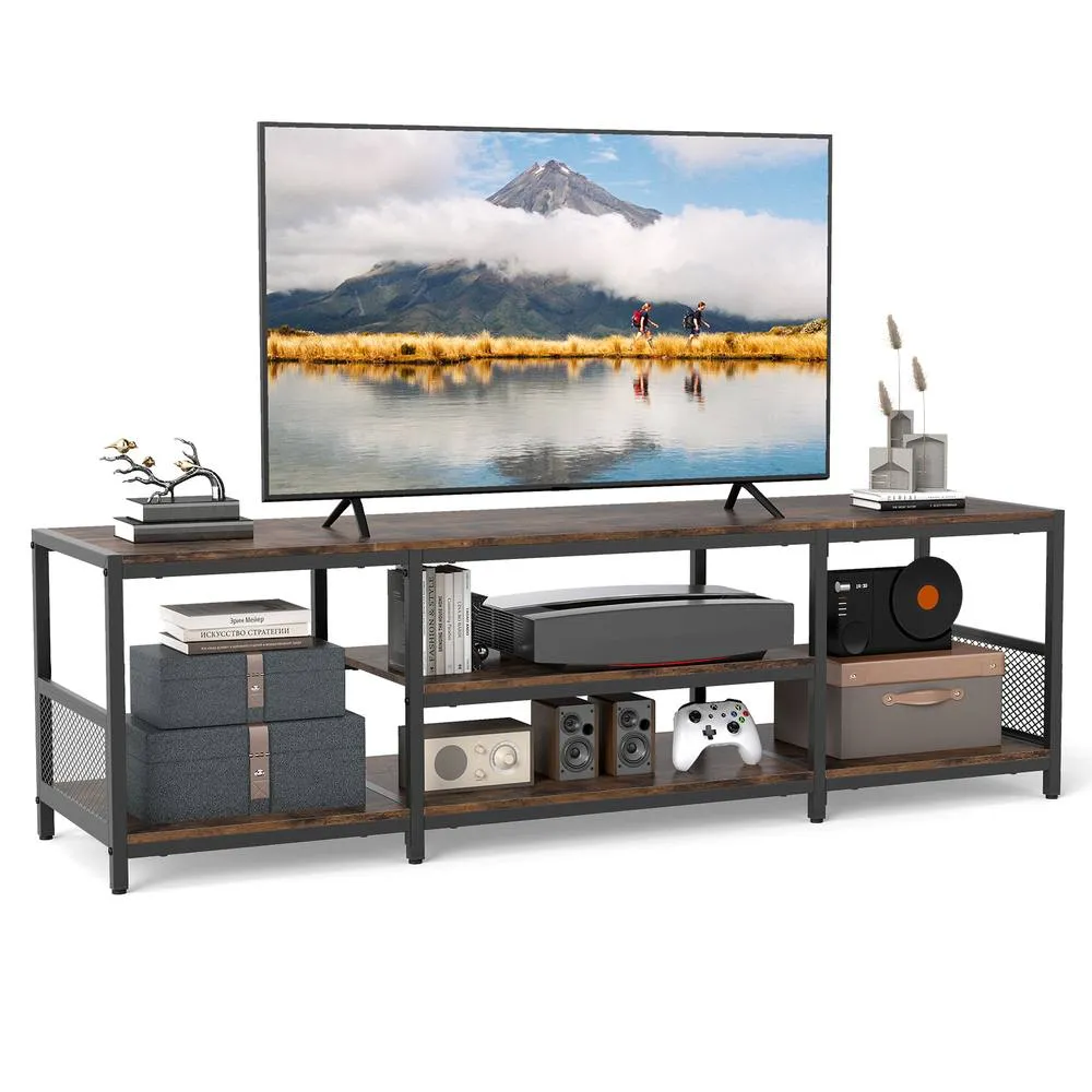 Costway Entertainment Center TV Stand for TVs up to 65 Inches in Brown 3