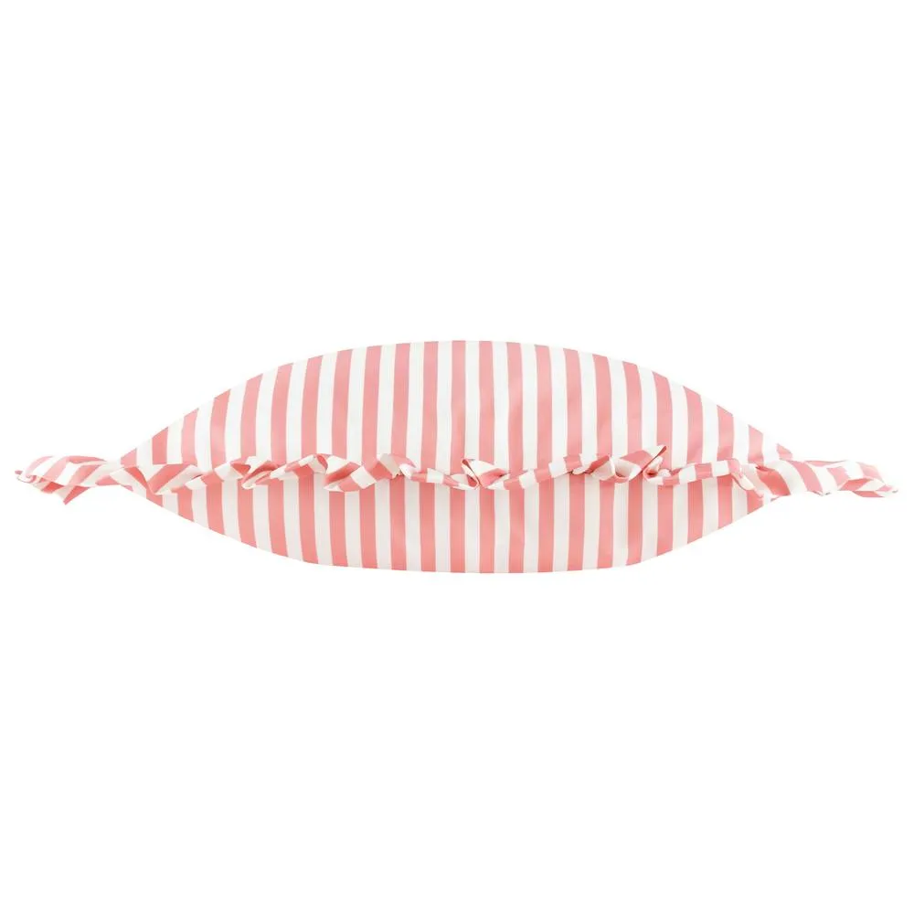 Wylder Millie Ruffle Striped Outdoor Cushion in Pink 3