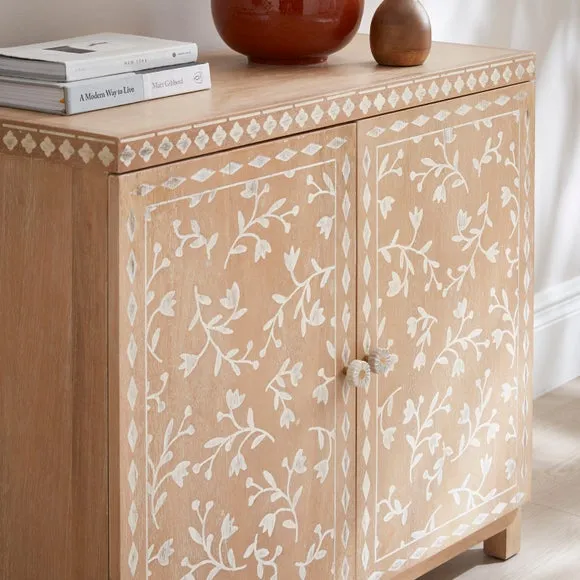 Florrie Carved Small Sideboard, Mango Wood 3