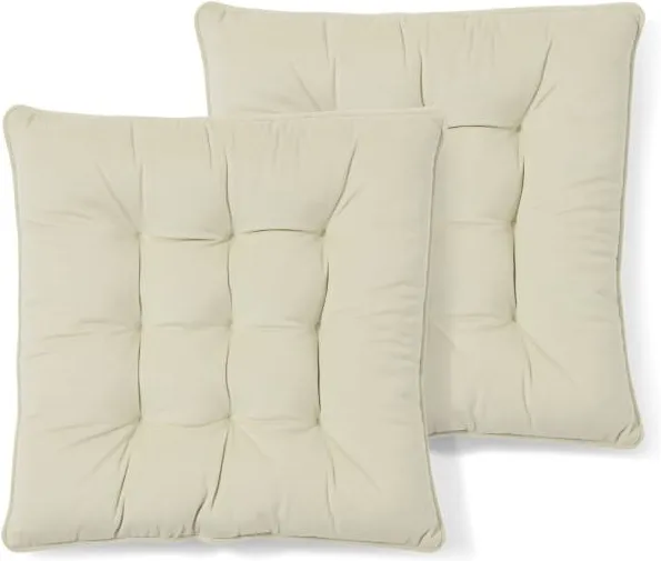 Julius Set of 2 Velvet Seat Pads, 40x40cm, Pale Taupe