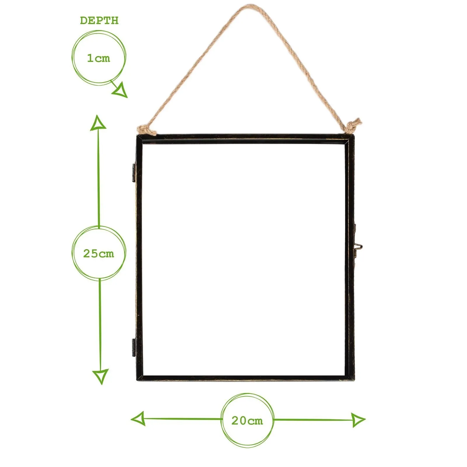 Nicola Spring Hanging Metal Photo Frame - 8" x 10" - Picture Frame Wall Mounted Frame with Rope in Black 3