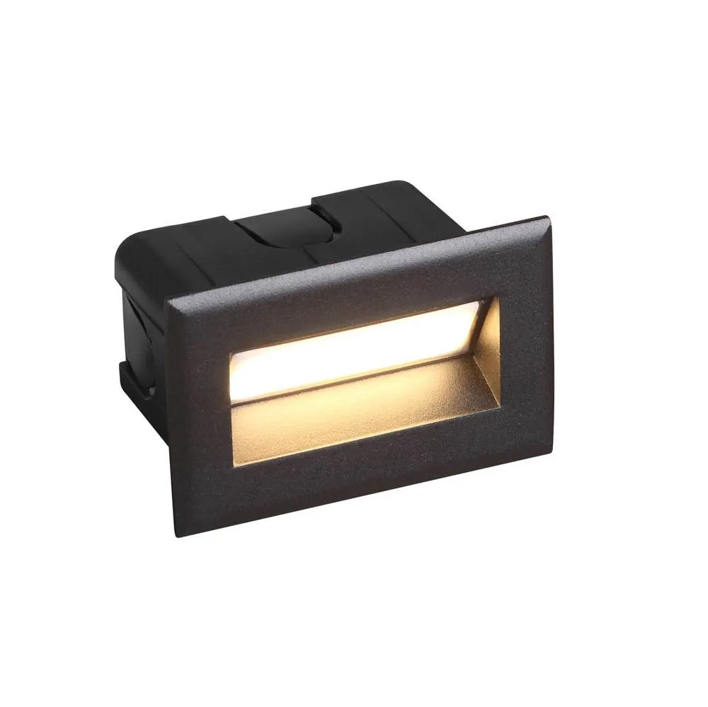 Netlighting Erba 8.5cm Outdoor Recessed Wall Lamp Black 4000K Neutral White IP65 2