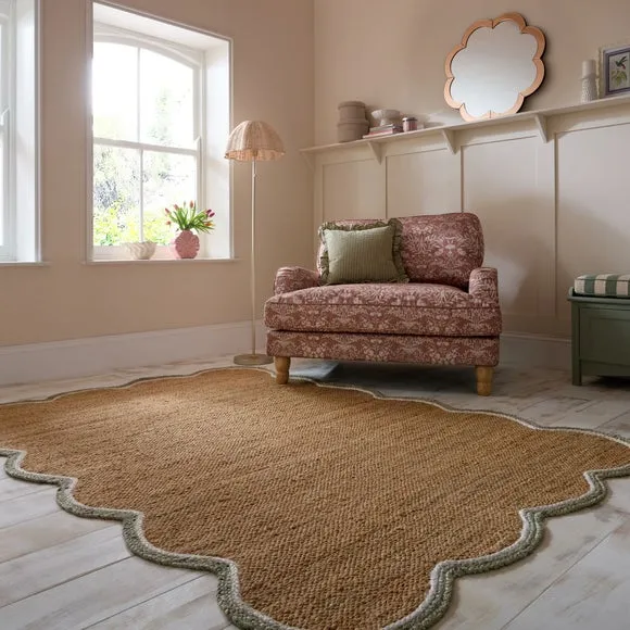 Kesia Scallop Textured Jute Rug 1