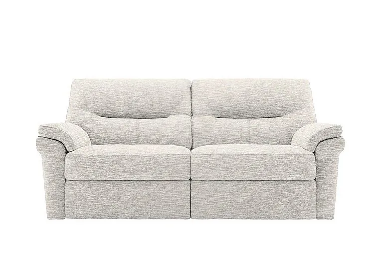 Seattle 3 Seater Fabric Power Recliner Sofa with Power Lumbar and Heated Seats - Rush Cream