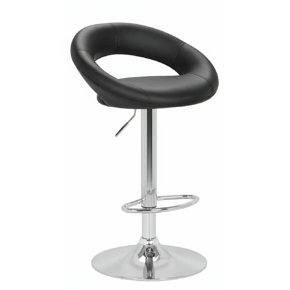 netfurniture Serene Black Padded Kitchen Breakfast Bar Stool Height Adjustable