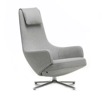 Vitra Repos Armchair Cosy Fossil Polished Base Glides for Carpets 1