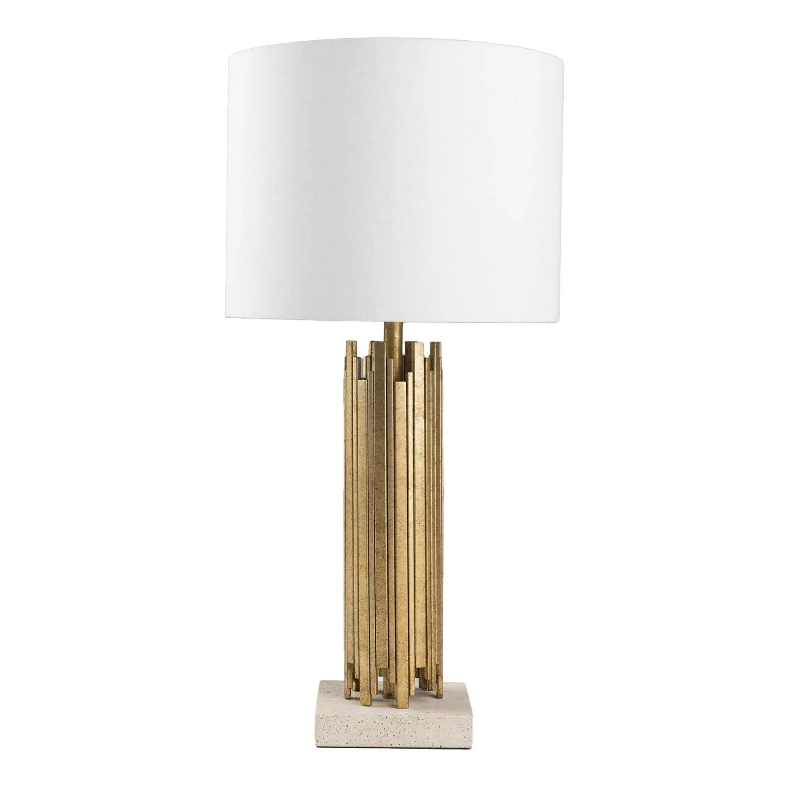 Gold Travertine Base Table Lamp Ceramic | Barker & Stonehouse