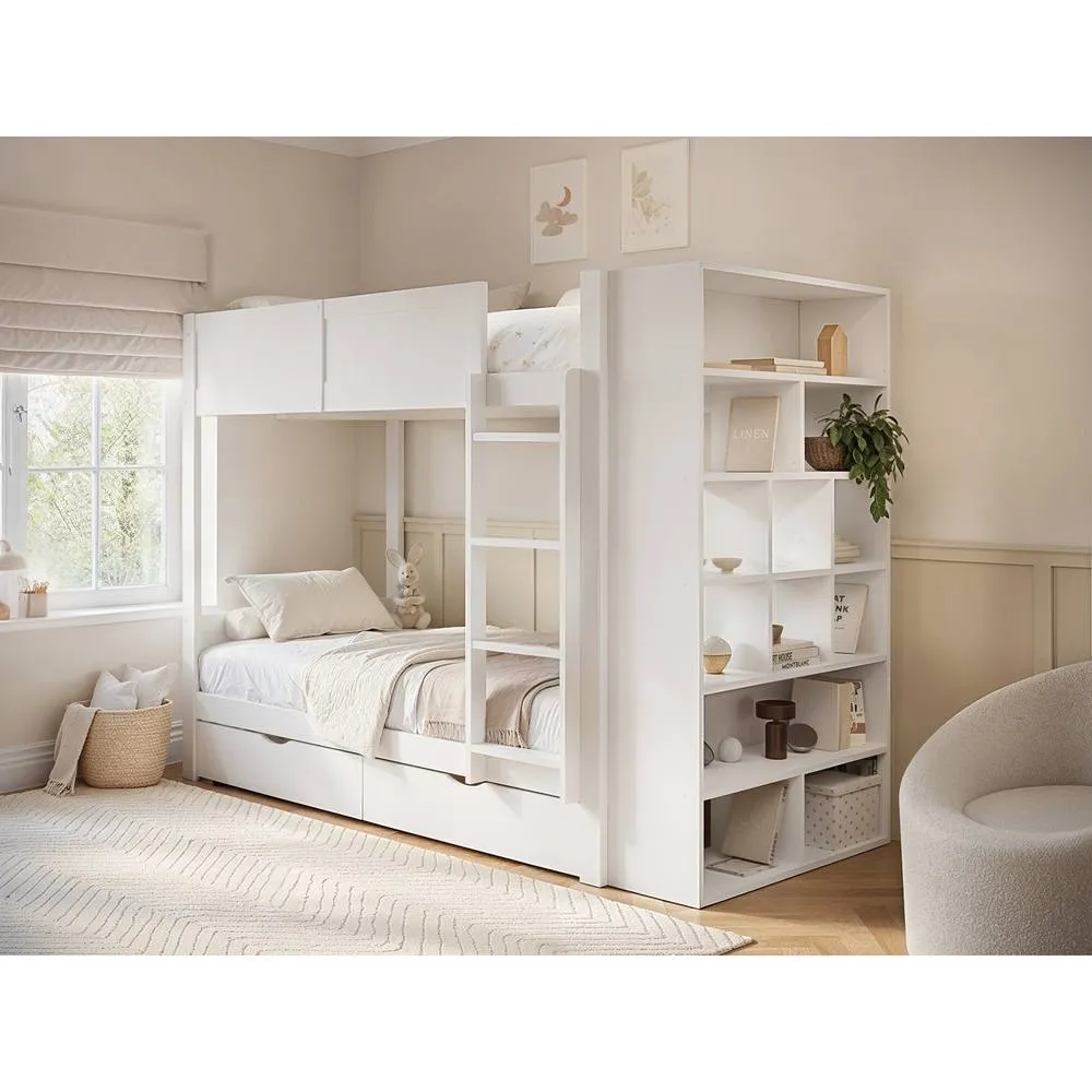 Flair Ruby Wooden Bunk Bed with Storage in White 1