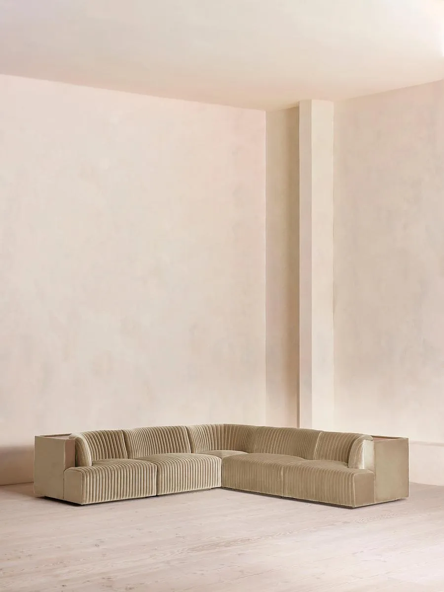 Hamish Modular Sofa, Corner Sofa, Velvet, Oyster