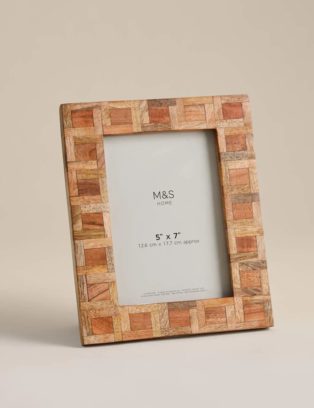 M&S Marquetry Photo Frame 5x7 inch Light Natural