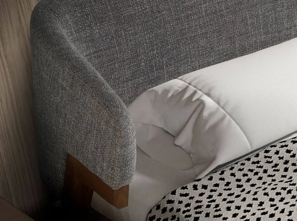 Angel Cerda Grey Fabric Double Bed Fits 180x200 cm Mattress 5