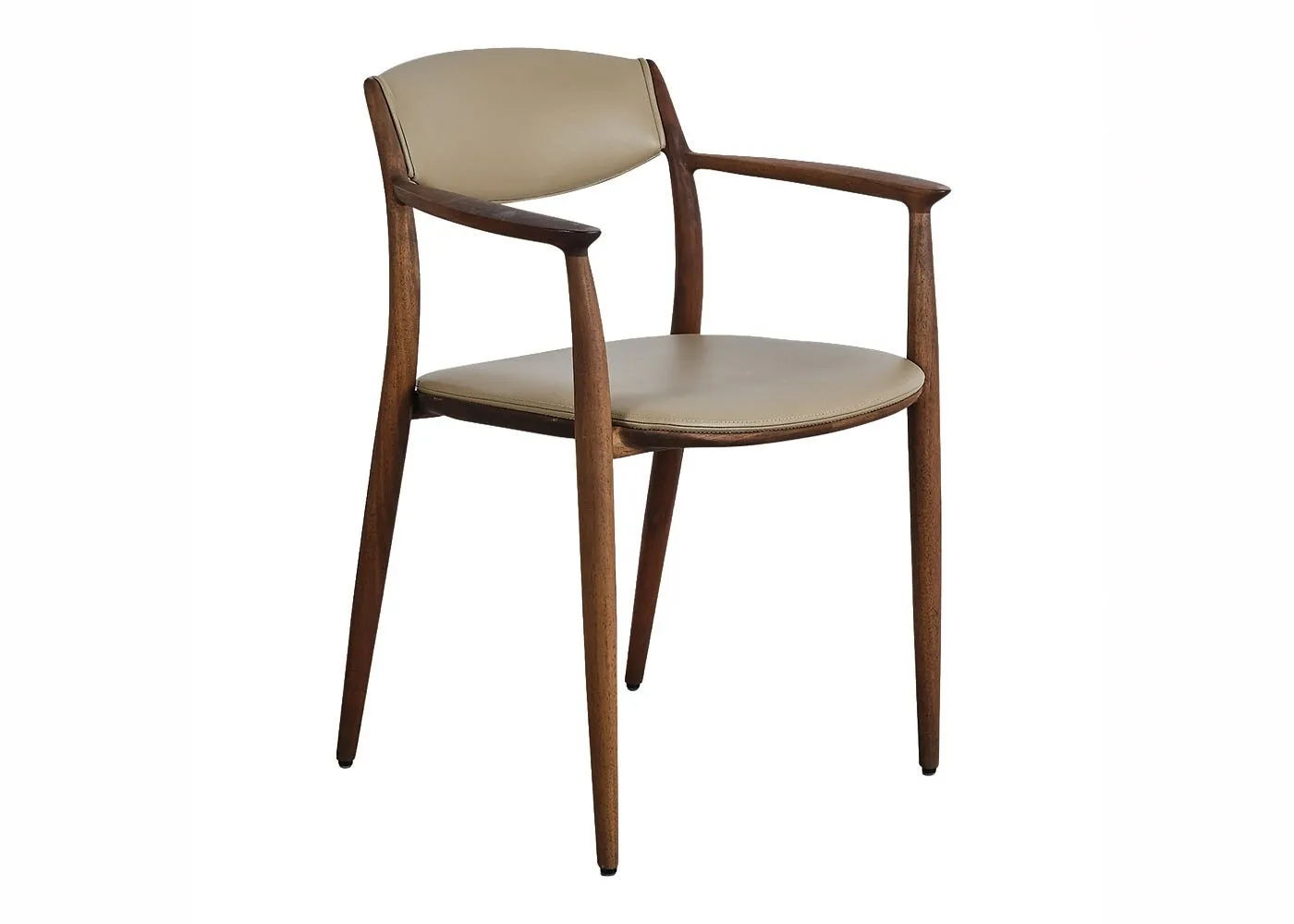 Artisan Nila Dining Chair Natural Oiled EU Walnut Zenith Leather Beige 9007