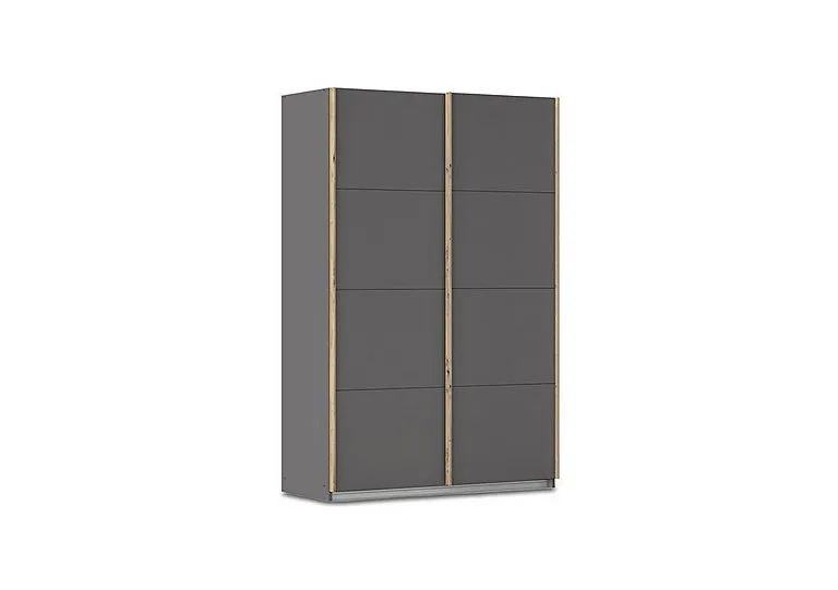 Flavia 136cm 2 Door Decor Sliding Wardrobe - Metallic Grey