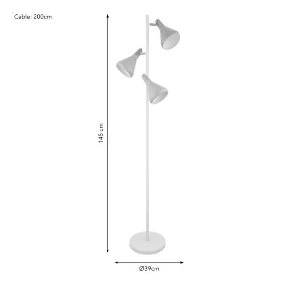 Wolston Retro 3 Light Adjustable Floor Lamp 6