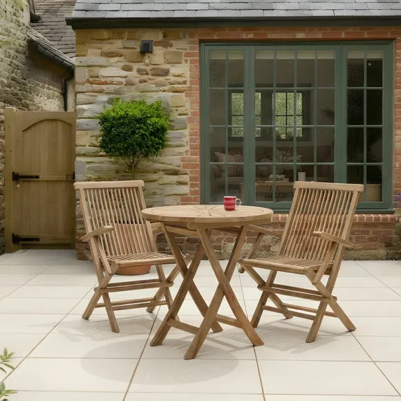 Teak Sundial Top Folding Bistro Table 2