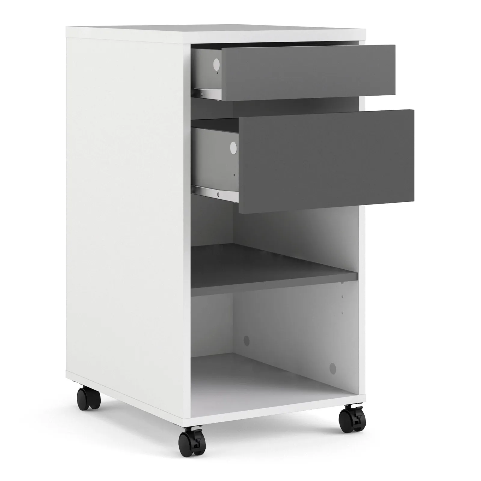 Furniture To Go Function Plus Mobile File Cabinet 2 Drawers 1 shelf in White 4