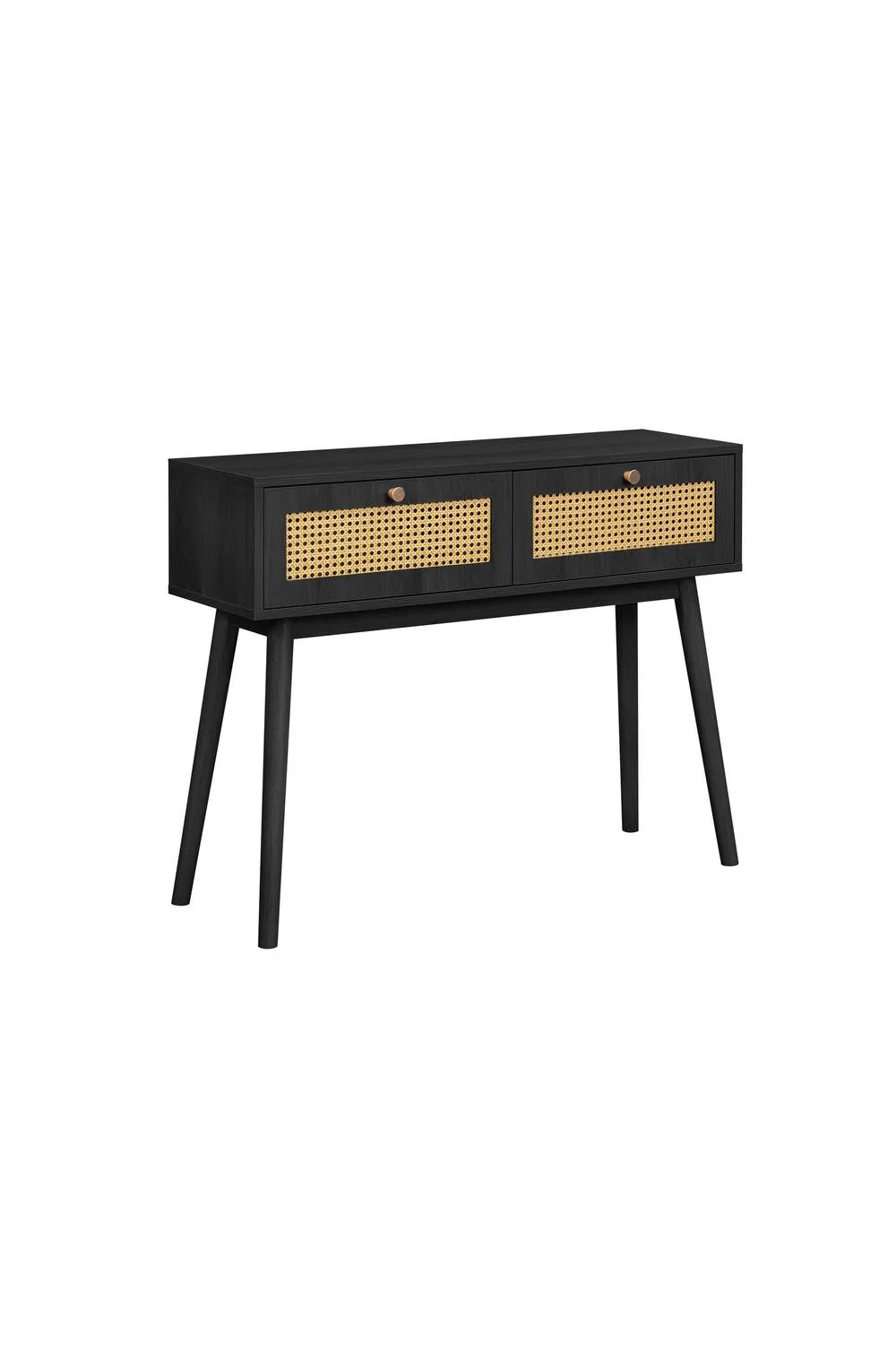 Birlea Croxley Console Table Black Rattan Hall Dressing Table 4