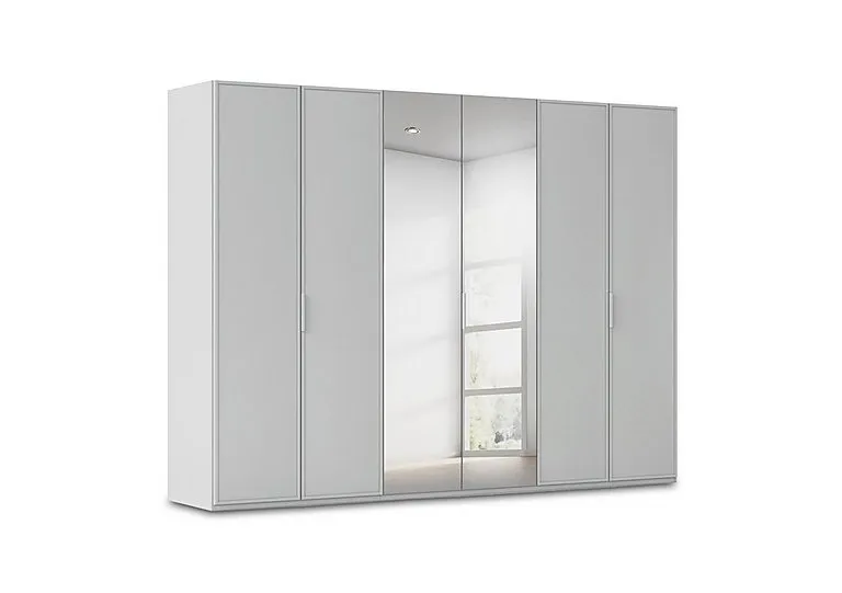 Cadre 301cm 6 Door Hinged Wardrobe with 2 Mirror Doors