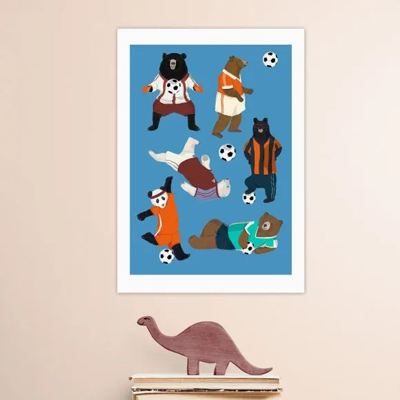 East End Prints Bear Football Print 1