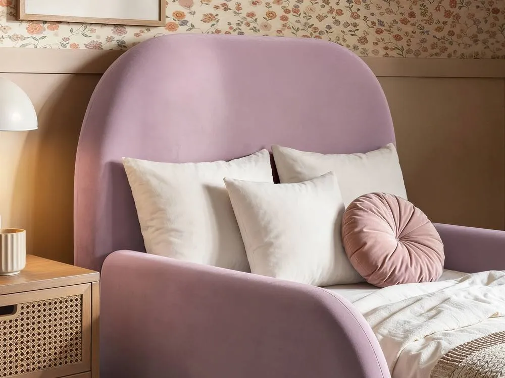 Flair Kira Upholstered Single Bed in Pink 3