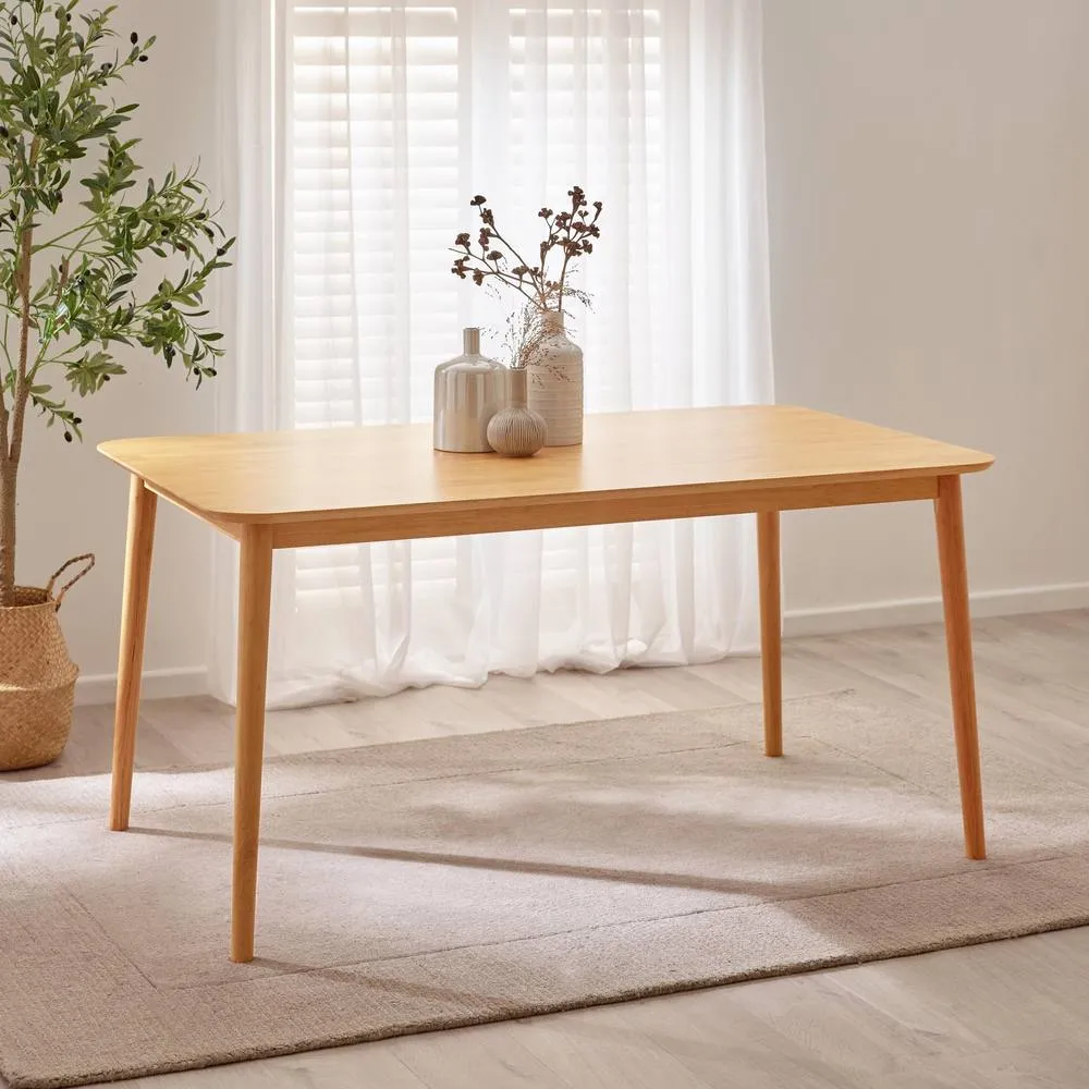 FurnitureboxUK Lynton Large Wooden Dining Table & 2 Benches in Light Oak 4
