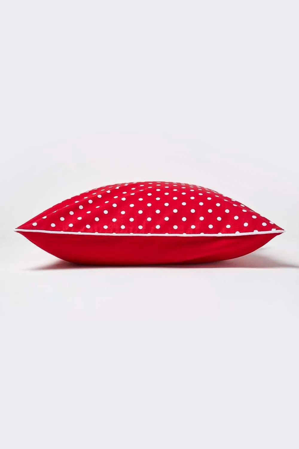 Homescapes Cotton Polka Dots Cushion Cover in Red 3