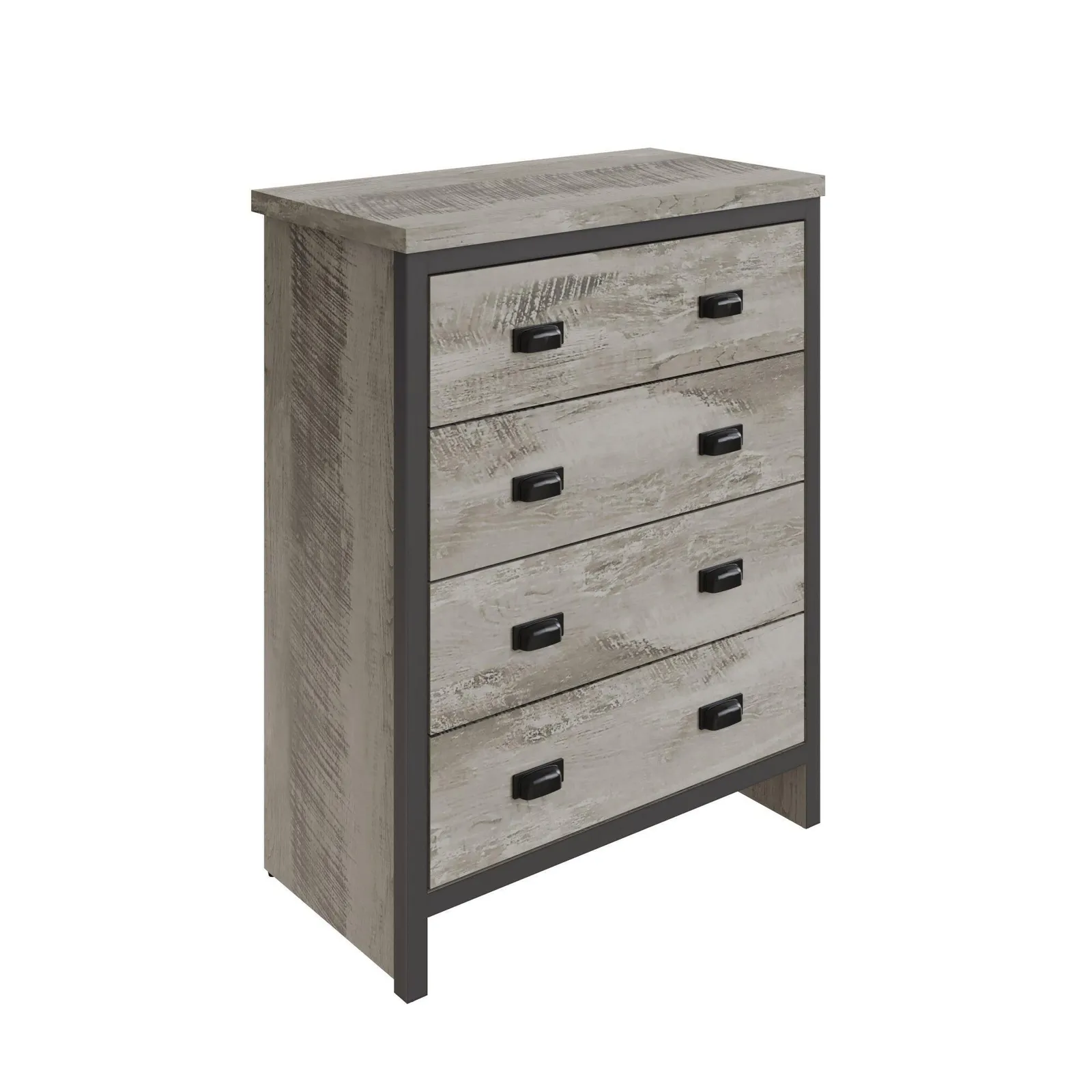 GFW Boston 4 Drawer Chest of Drawers in Grey