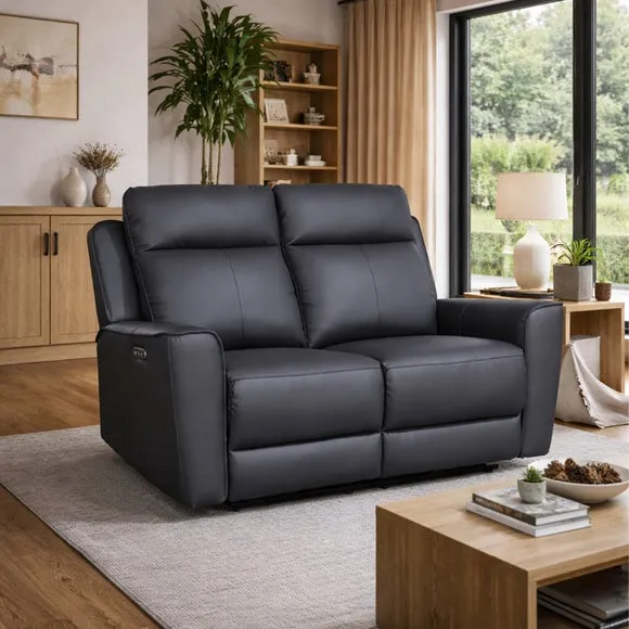 Aspire Elmhurst Leather Power 2 Seater Recliner Sofa