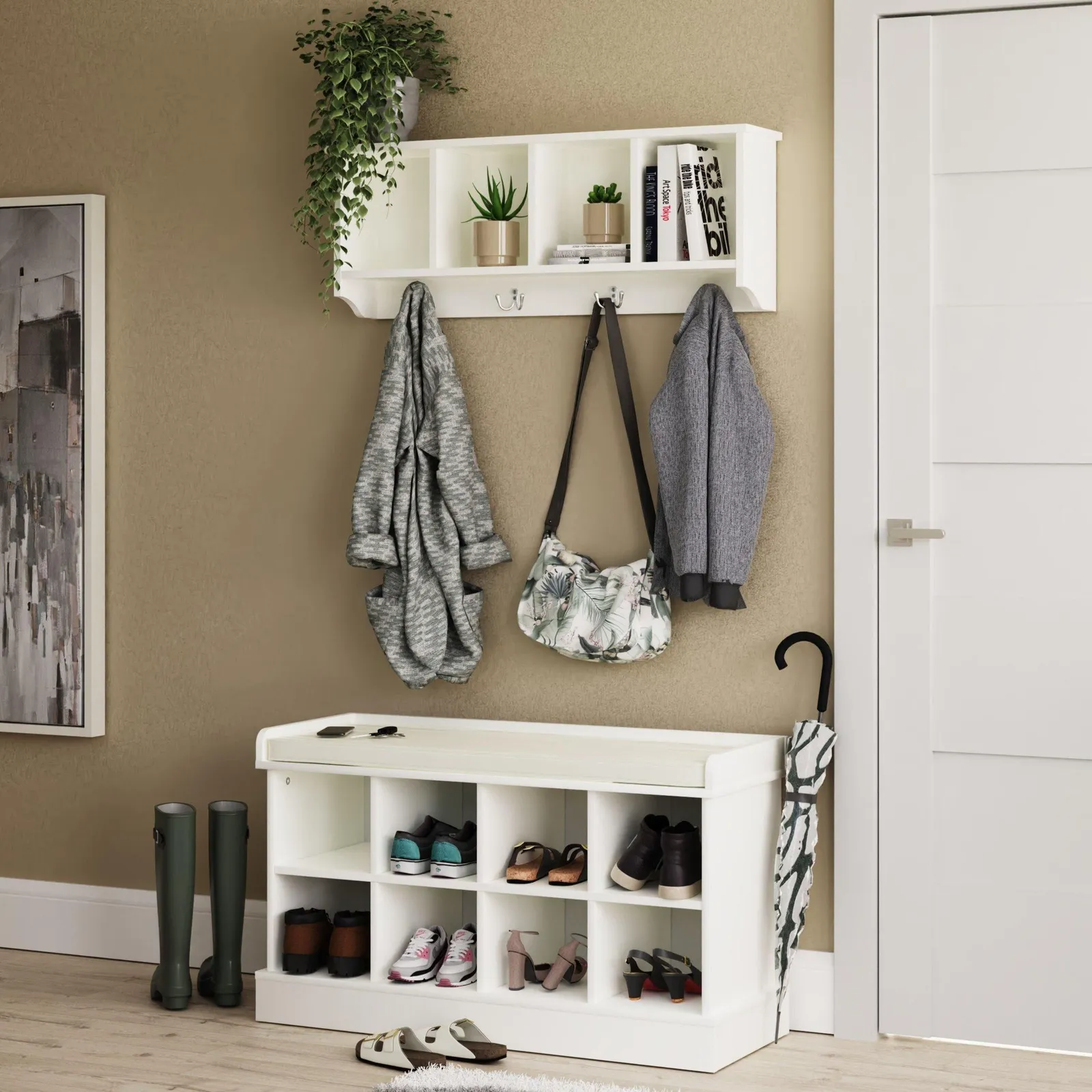 GFW Kempton Shoe Bench in White 5