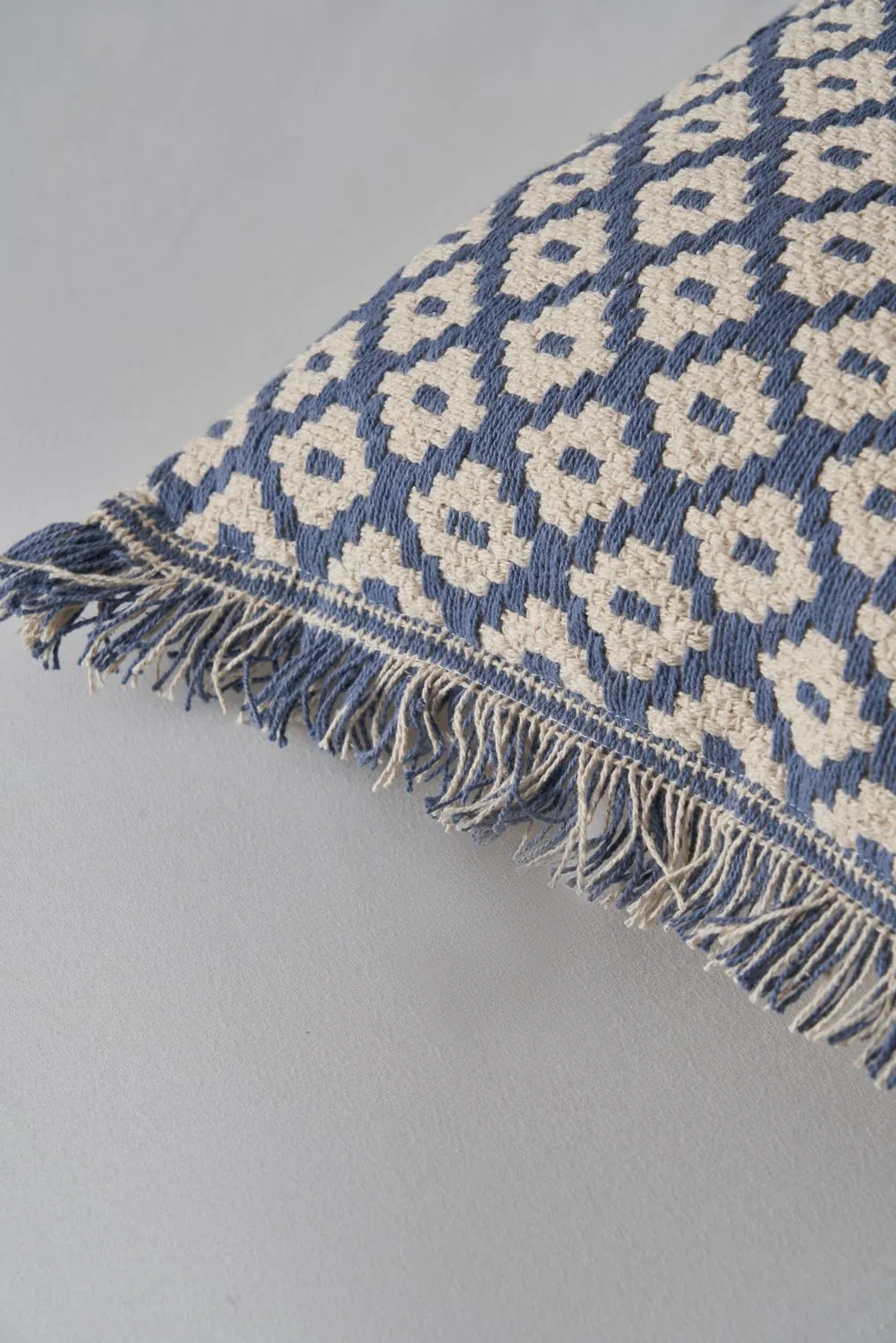 BHS Loft Diamond Cushion in Blue 2
