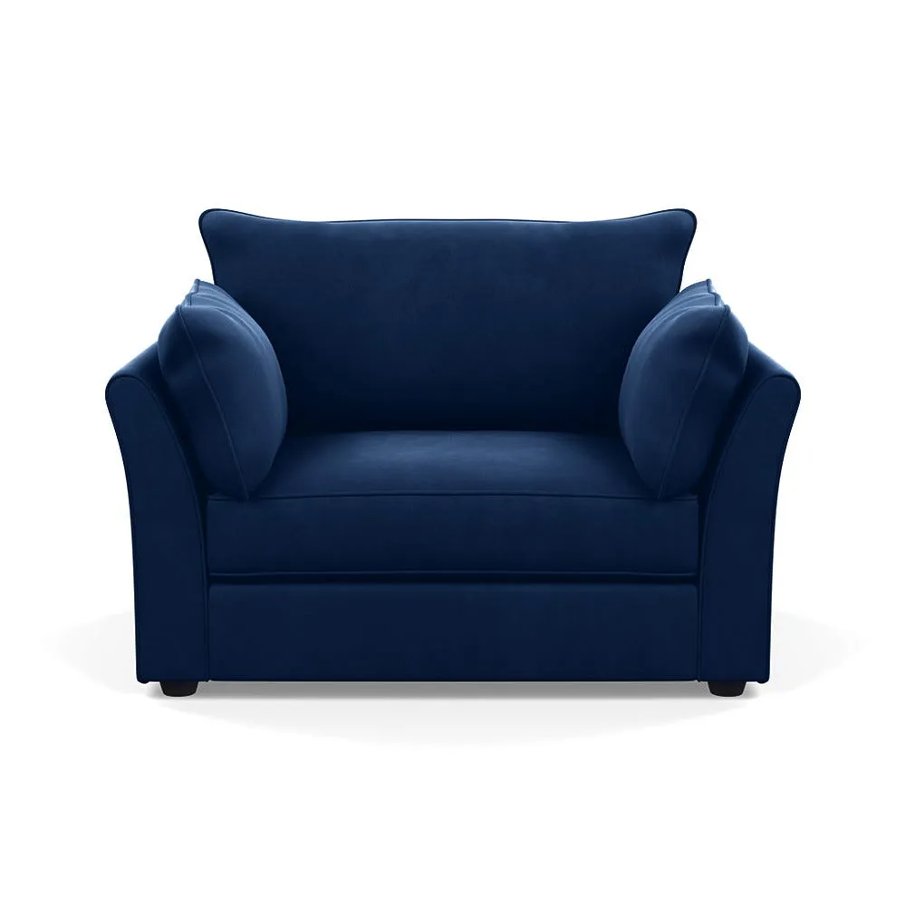 Heal's Tailor Loveseat Velvet Midnight Black Beech Feet