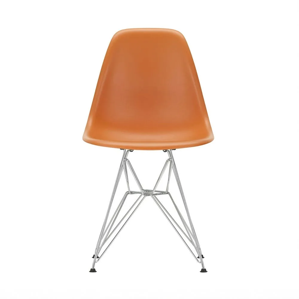 Vitra Eames DSR Side Chair New Height Rusty Orange Chrome Base 2