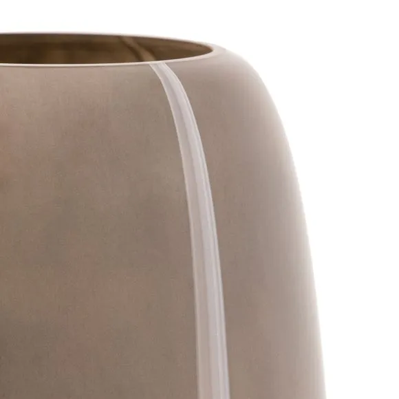 Crossland Grove Taupe Striped Glass Vase (wide), Brown 6