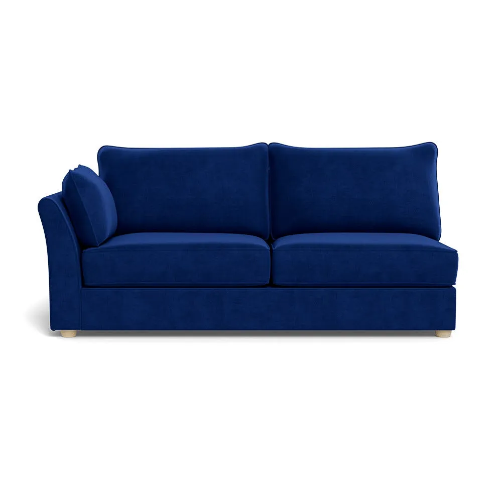 Heal's Tailor Large Left Hand Facing Corner Unit Smart Luxe Velvet Azure Natural Feet 1