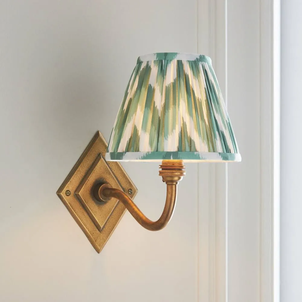 Netlighting Diamond Curve & Zigzag 16cm Wall Lamp Antique Brass Cotswold Green in Gold 3