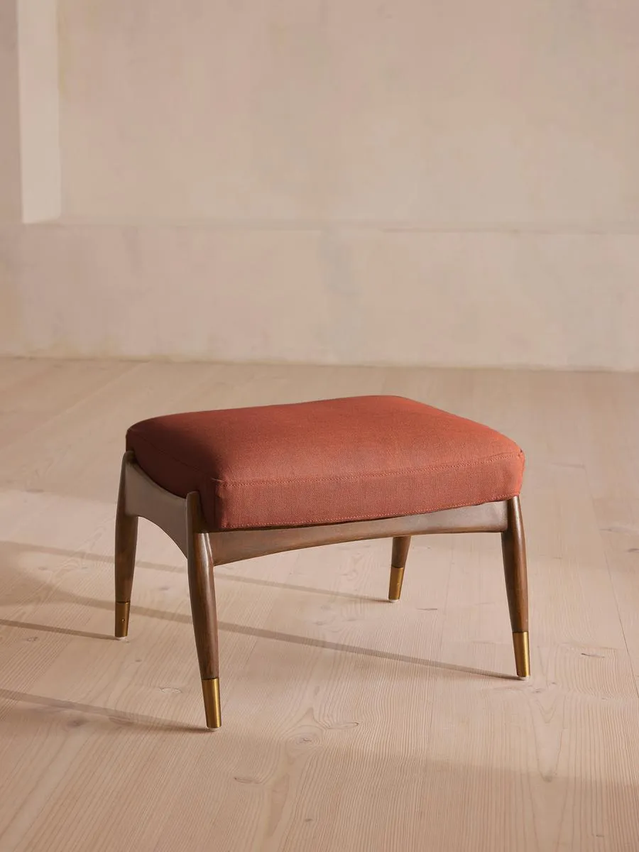 Theodore Footstool, Linen, Sienna
