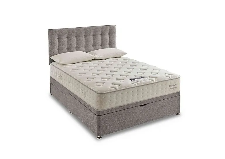Revitalise Refresh 800 Half Ottoman Divan Set - Double - Tweed Woven Pebble - Bedroom Furniture