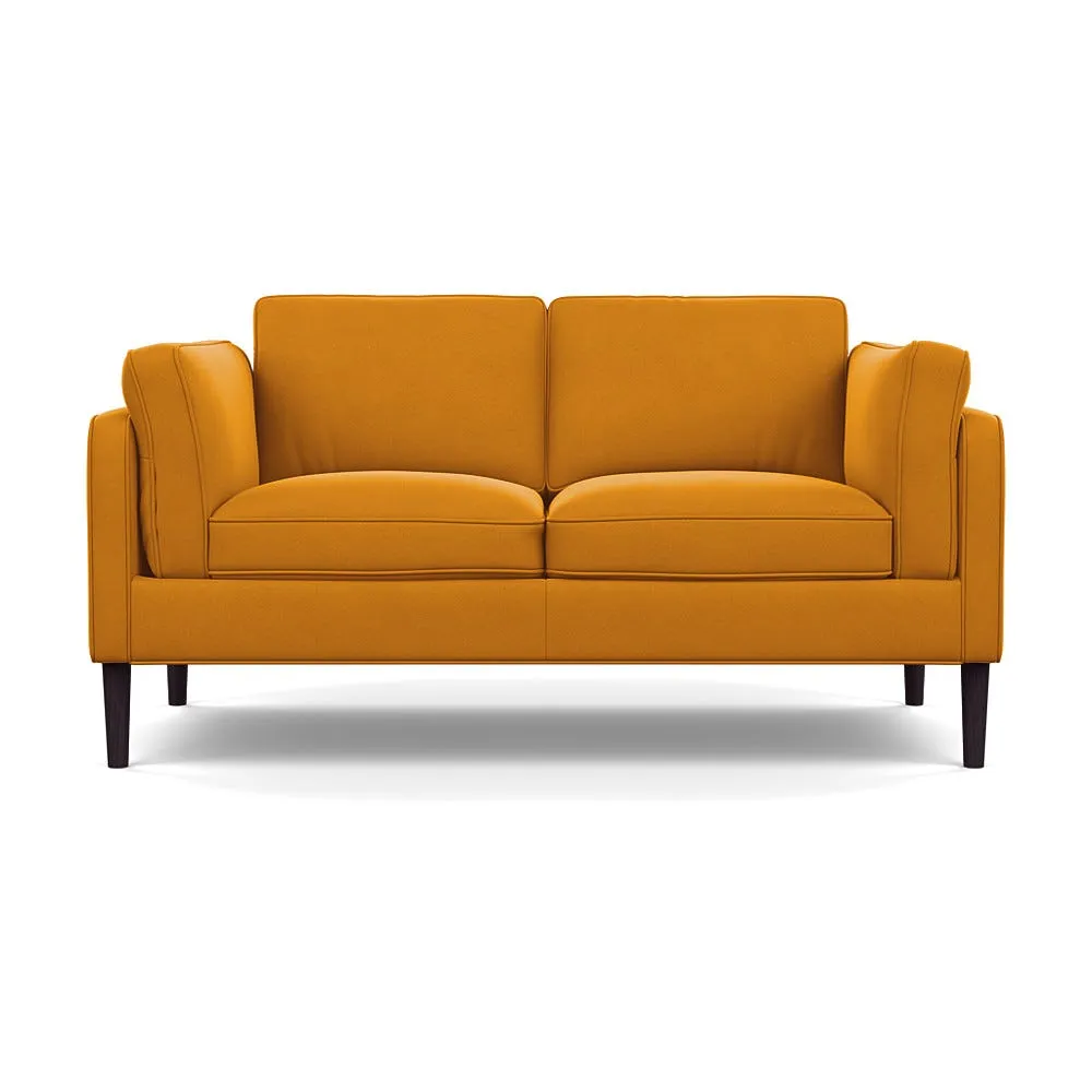 Heal's Sonno 2 Seater Nobilis Velvet Mustard Wenge Black Feet