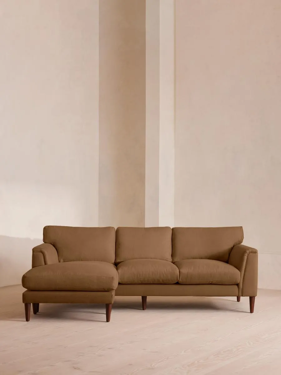 Reya Chaise-end Sofa, Linen, Ochre