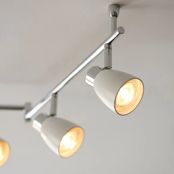 Alto 6 Light Chrome Semi Flush Spotlight Bar 6