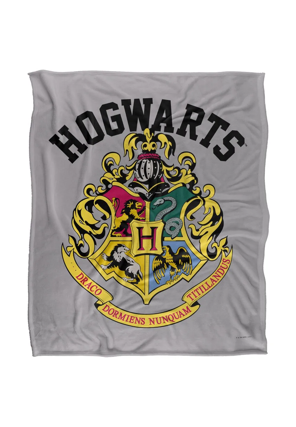Harry Potter Hogwarts Crest 3 Officially Licensed Silky Touch Super Soft Throw Blanket 152x127 cm in White