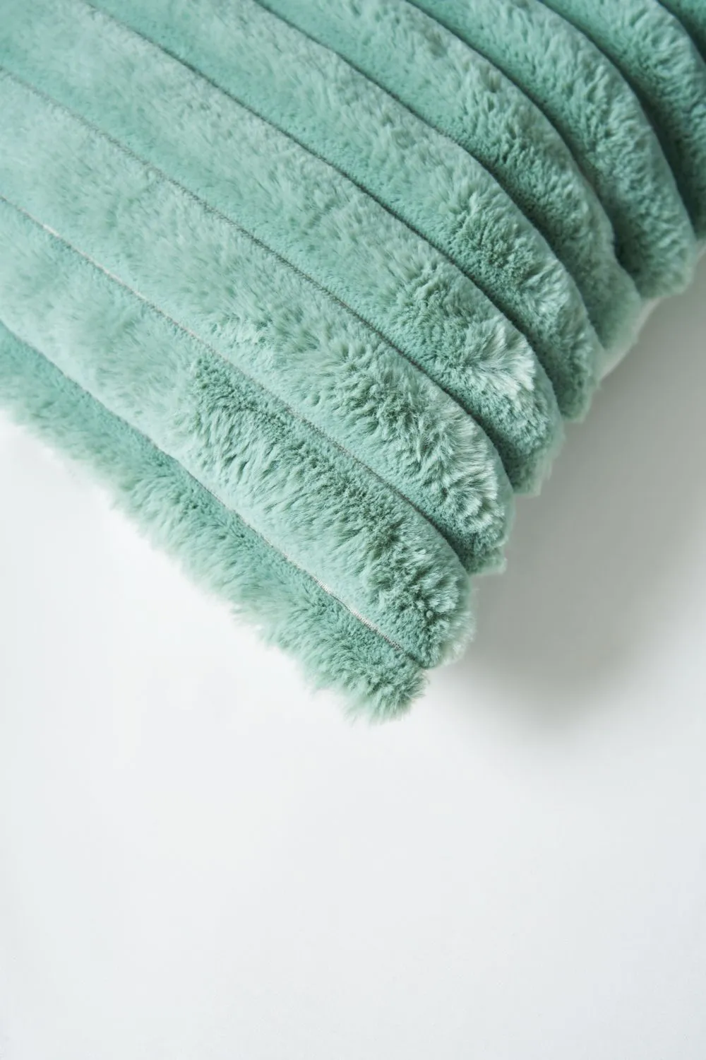 BHS Jumbo Cord with Plain Velvet Backing Cushion in Green 3