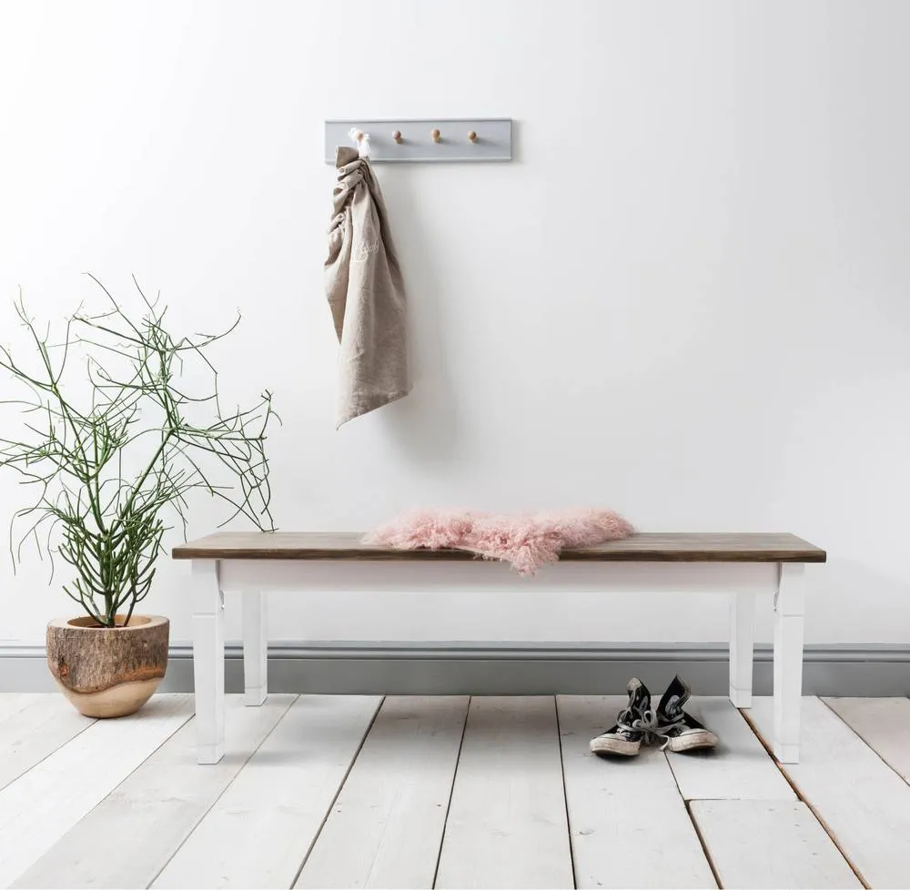 Nöa and Nani Canterbury 180cm Hallway Bench Entryway in White and Dark Pine 5